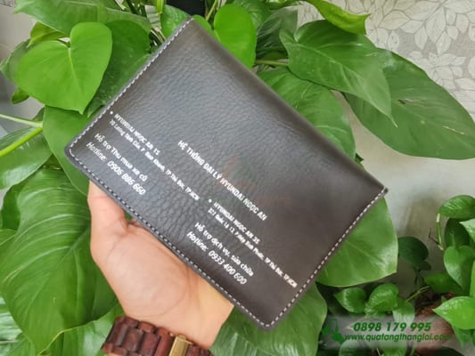 Bao Da Dung Giay Dang Kiem Xe oto in logo HYUNDAI NGOC AN