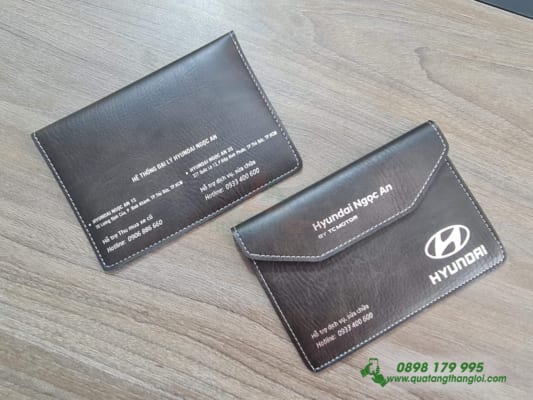 Bao Da Dung Giay Dang Kiem Xe oto in logo HYUNDAI NGOC AN