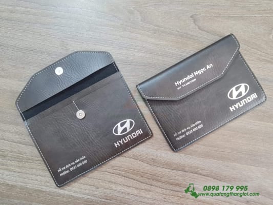 Bao Da Dung Giay Dang Kiem Xe oto in logo HYUNDAI NGOC AN