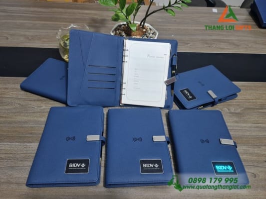 So Tay Da Nang 4in1 Khac Logo Ngan Hang BIDV Lam Qua Tang Nhan Vien