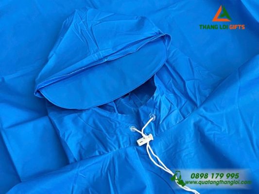Áo Mưa Vải Rạng Đông Màu Xanh – In Logo Bảo Hiểm Xã Hội Việt Nam