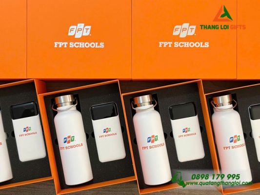 Bộ Quà Tặng FPT Schools (Bình & Pin Sạc) – In Logo Trường FPT Schools