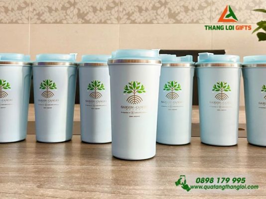Ly Giữ Nhiệt 510ml Màu Xanh Dương - In Khắc Logo Sài Gòn Cần Giờ Resort