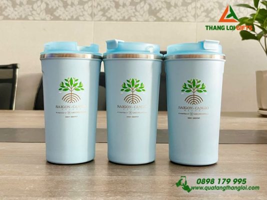 Ly Giữ Nhiệt 500ml Màu Xanh Dương - In Khắc Logo Sài Gòn Cần Giờ Resort