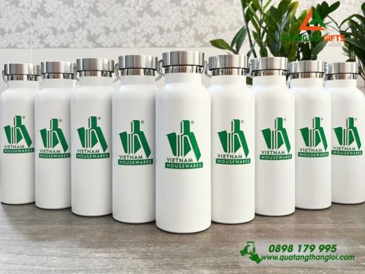 Binh Giu Nhiet 500ml Mau Trang - In Logo Doanh Nghiep Vietnam Housewares