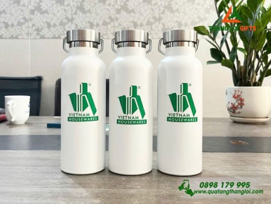 Binh Giu Nhiet 500ml Mau Trang - In Logo Doanh Nghiep Vietnam Housewares