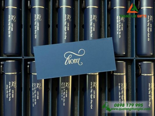 Binh Giu Nhiet ELmich 480ml Mau Xanh Den - Khac Logo LIORA