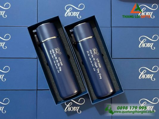 Binh Giu Nhiet ELmich 480ml Mau Xanh Den - Khac Logo LIORA