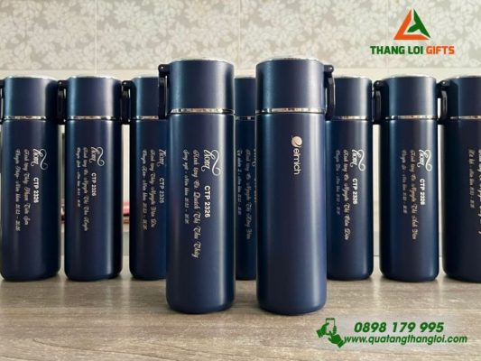 Binh Giu Nhiet ELmich 480ml Mau Xanh Den - Khac Logo LIORA