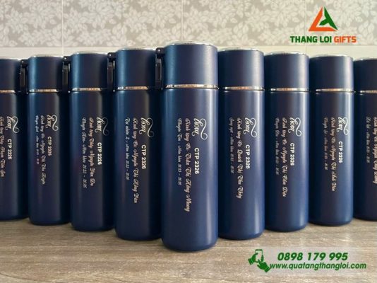Binh Giu Nhiet ELmich 480ml Mau Xanh Den - Khac Logo LIORA