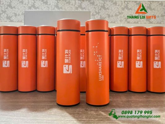 Binh Giu Nhiet Mau Cam - In Logo Su Kien Doanh Nghiep Luxshare ICT