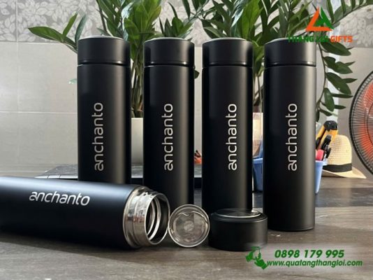 Binh Giu Nhiet Mau Den 500ml - Khac Logo Doanh Nghiep ANCHANTO 