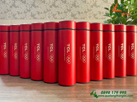 Binh Giu Nhiet Mau Do 500ml - Khac Logo Doanh Nghiep TCL