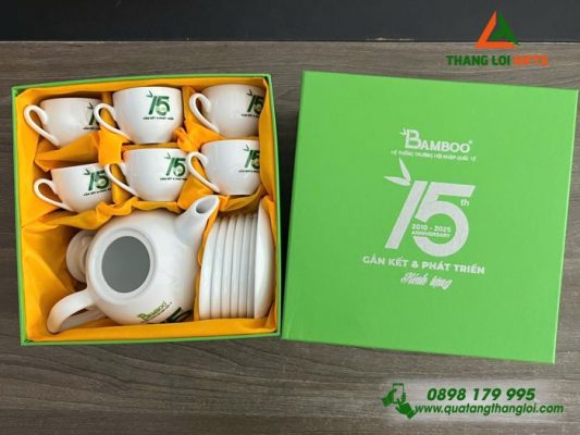 Bo Am Tra - In Logo 15 Nam Doanh Nghiep BAMBOO