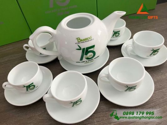Bo Am Tra - In Logo 15 Nam Doanh Nghiep BAMBOO