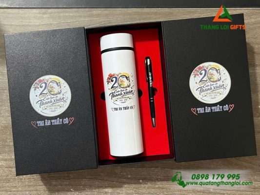 Bo Qua Tang (Binh & But) - In Khac Logo Truong THPT Nguyen Huu Huan