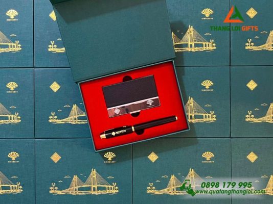 Bo Qua Tang (Hop Namecard & But Ky Parker) - In Khac Logo Trung Son Pharma