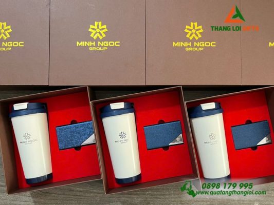 Bo Qua Tang (Ly & Hop Namecard) - In Khac Logo Minh Ngoc Group 