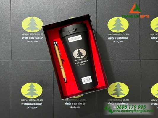 Bo Qua Tang (Ly Lock & But) Mau Den - In Khac Logo MIEN TAY MEDICAL