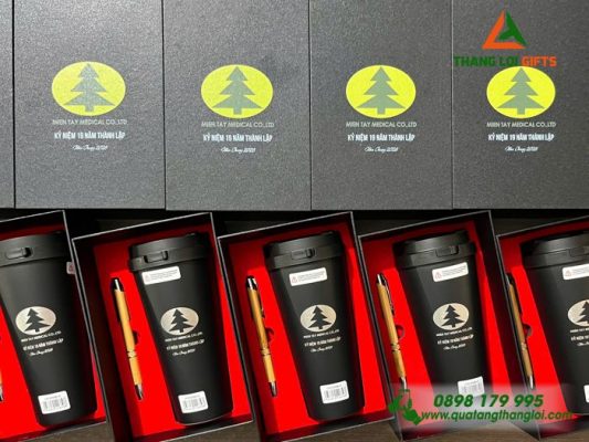Bo Qua Tang (Ly Lock & But) Mau Den - In Khac Logo MIEN TAY MEDICAL