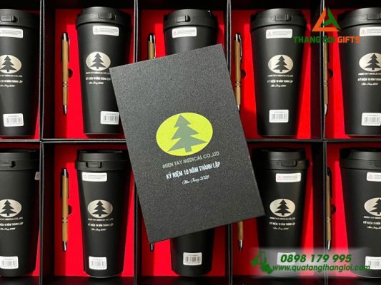 Bo Qua Tang (Ly Lock & But) Mau Den - In Khac Logo MIEN TAY MEDICAL