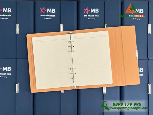 So Da Bia Cong Gap 3 mau Xanh - In Logo Ngan Hang MB Bank