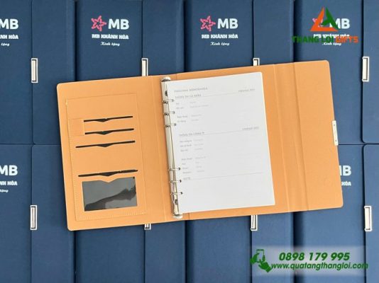 So Da Bia Cong Gap 3 mau Xanh - In Logo Ngan Hang MB Bank