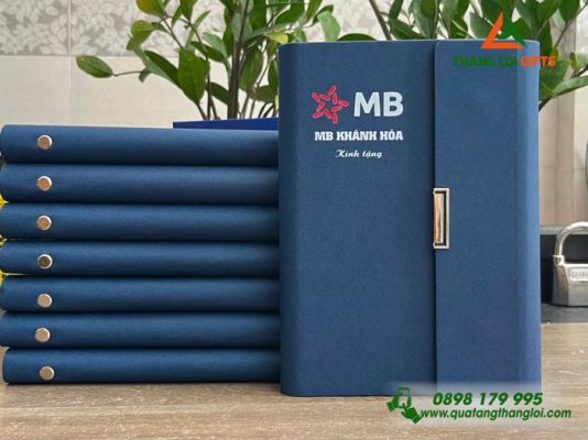 So Da Bia Cong Gap 3 mau Xanh - In Logo Ngan Hang MB Bank