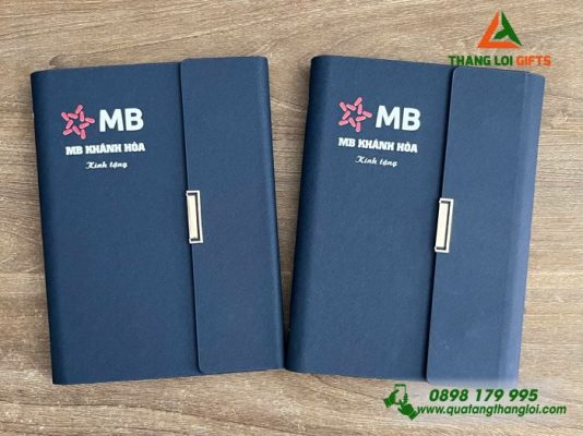 So Da Bia Cong Gap 3 mau Xanh - In Logo Ngan Hang MB Bank