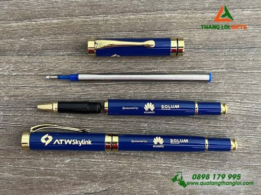 But Ky Kim Loai Nap Mau Xanh Khoen Vang - Khac Logo Tap Doan HUAWEI
