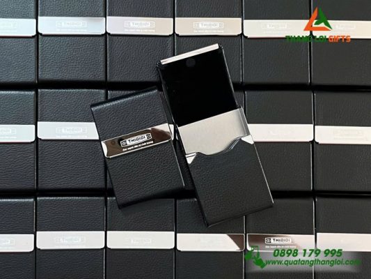 Hop Dung Namecard Mau Den - Khac Logo Doanh Nghiep THIBIDI