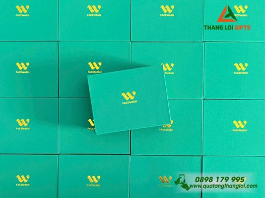 Hop Giay Dung Card Mau Xanh - Ep Kim Logo FACEWASH