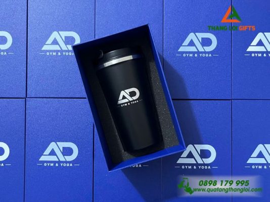 Ly Giu Nhiet 510ml Mau Den - Khac Logo AD Gym & Yoga