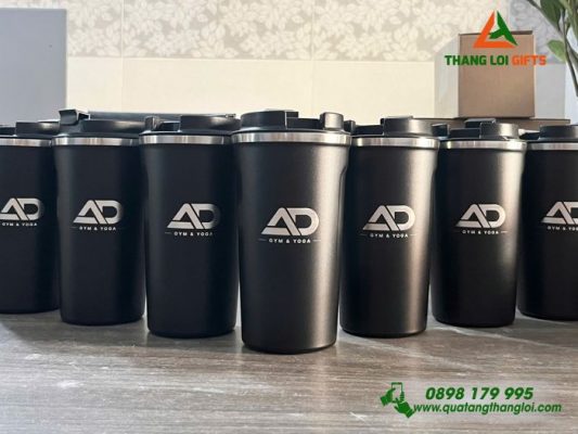 Ly Giu Nhiet 510ml Mau Den - Khac Logo AD Gym & Yoga