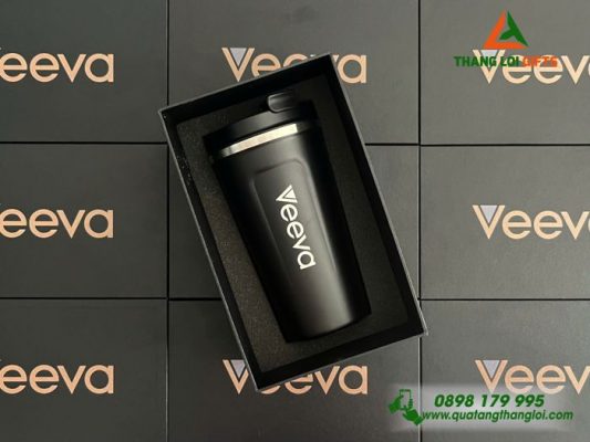 Ly Giu Nhiet 510ml Mau Den - Khac Logo Doanh Nghiep Veeva 