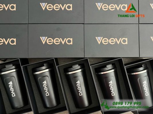 Ly Giu Nhiet 510ml Mau Den - Khac Logo Doanh Nghiep Veeva 
