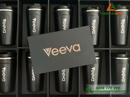 Ly Giu Nhiet 510ml Mau Den - Khac Logo Doanh Nghiep Veeva 