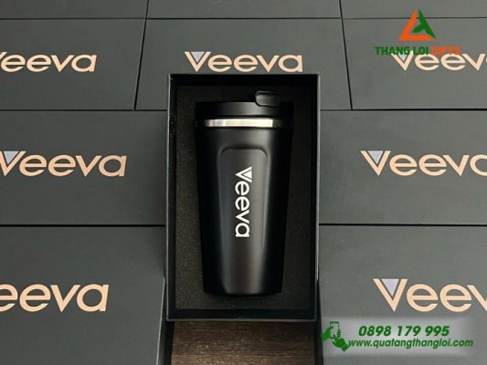 Ly Giu Nhiet 510ml Mau Den - Khac Logo Doanh Nghiep Veeva 