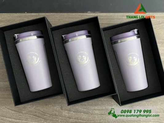 Ly Giu Nhiet 510ml Mau Tim - Khac Logo Mam Non Khai Tri 2 