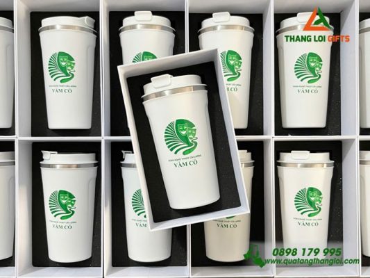 Ly Giu Nhiet 510ml Mau Trang - In Logo Doan Nghe Thuat Cai Luong Vam Co