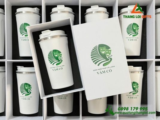 Ly Giu Nhiet 510ml Mau Trang - In Logo Doan Nghe Thuat Cai Luong Vam Co