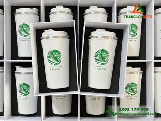 Ly Giu Nhiet 510ml Mau Trang - In Logo Doan Nghe Thuat Cai Luong Vam Co