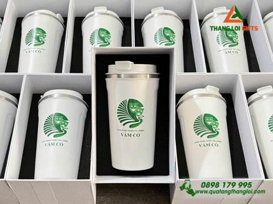 Ly Giu Nhiet 510ml Mau Trang - In Logo Doan Nghe Thuat Cai Luong Vam Co
