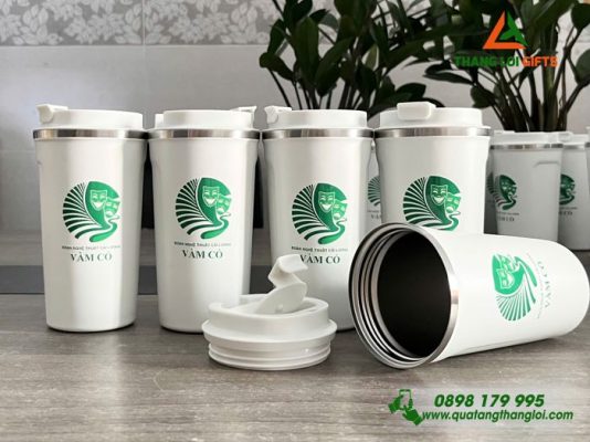 Ly Giu Nhiet 510ml Mau Trang - In Logo Doan Nghe Thuat Cai Luong Vam Co
