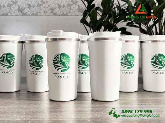 Ly Giu Nhiet 510ml Mau Trang - In Logo Doan Nghe Thuat Cai Luong Vam Co