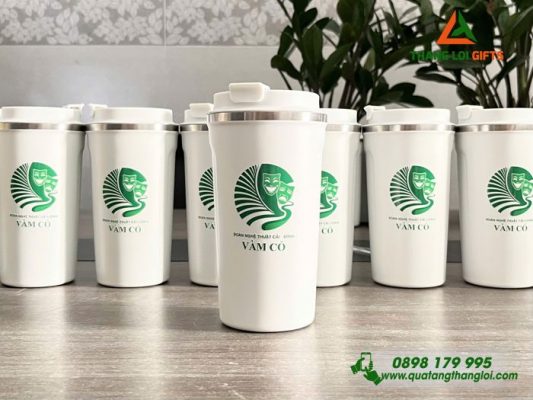 Ly Giu Nhiet 510ml Mau Trang - In Logo Doan Nghe Thuat Cai Luong Vam Co