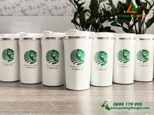 Ly Giu Nhiet 510ml Mau Trang - In Logo Doan Nghe Thuat Cai Luong Vam Co