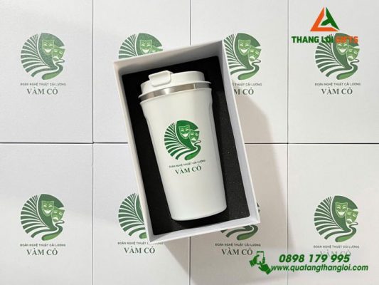 Ly Giu Nhiet 510ml Mau Trang - In Logo Doan Nghe Thuat Cai Luong Vam Co