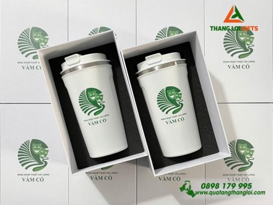 Ly Giu Nhiet 510ml Mau Trang - In Logo Doan Nghe Thuat Cai Luong Vam Co