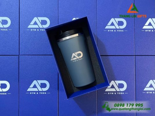 Ly Giu Nhiet 510ml Mau Den - Khac Logo AD Gym & Yoga